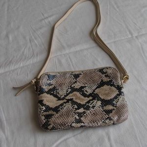 Faux Snakeskin Double Compartment Purse